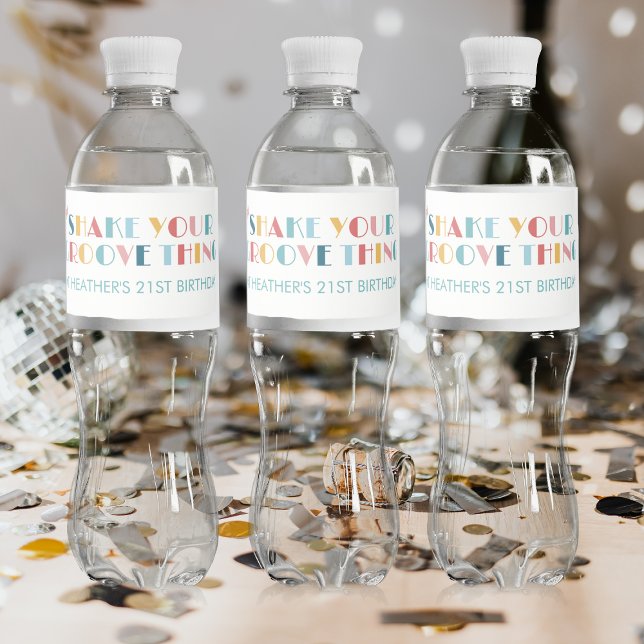 Étiquette Pour Bouteilles D'eau Disco Ball Shake Your Groove Thing (Créateur téléchargé)