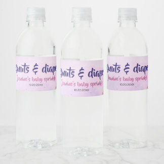 Étiquette Pour Bouteilles D'eau Donuts et Diapeurs Bébé Sprinkle Douche