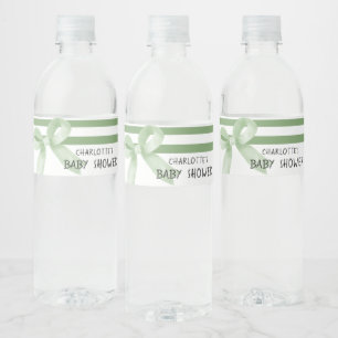 Étiquette Pour Bouteilles D'eau Douce Baby Shower Arc-en-ciel Vert Aquarelle
