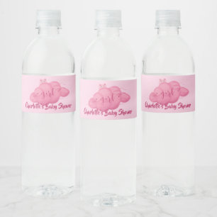 Étiquette Pour Bouteilles D'eau Douce Baby Shower Fille Nuage Aquarelle