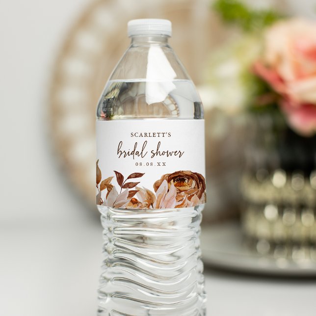 Étiquette Pour Bouteilles D'eau Douce Nuit de Fiançailles d'Automne (Fall Bridal Shower Water Bottle Label
)
