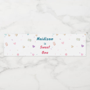 Étiquette Pour Bouteilles D'eau Doux Un Donut Mignonne Coloré