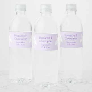 Étiquette Pour Bouteilles D'eau Doves Design Mariage couleur Lilac