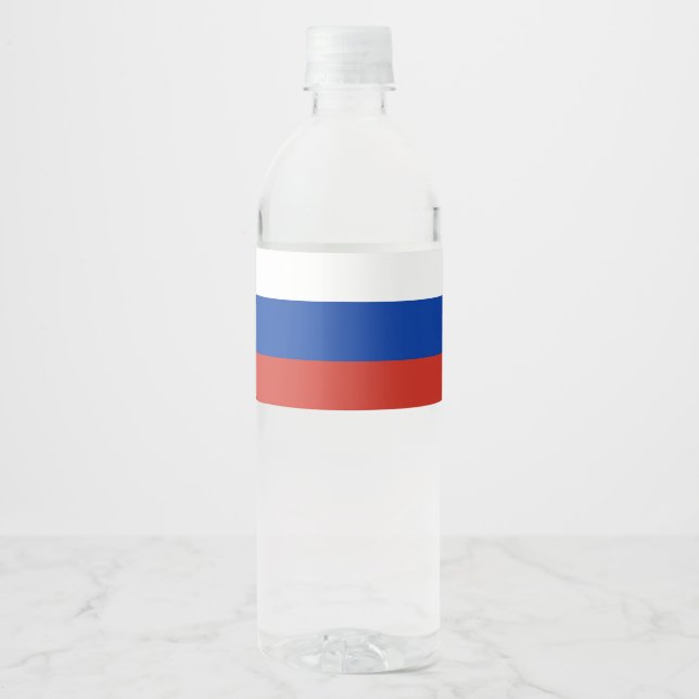 Étiquette Pour Bouteilles D'eau Drapeau de la Russie (Devant)