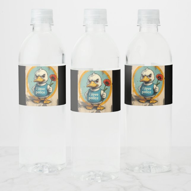 Étiquette Pour Bouteilles D'eau drôle canard (Bouteilles)