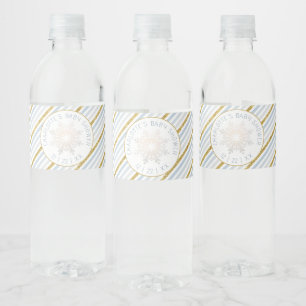 Étiquette Pour Bouteilles D'eau Dusty Blue Snowflake Baby shower Étiquette d'eau