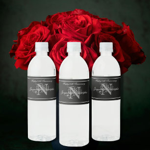 Étiquette Pour Bouteilles D'eau Élégant 25ème anniversaire Mariage personnalisé +