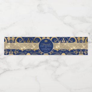 Étiquette Pour Bouteilles D'eau Élégant Baby shower Royal Prince