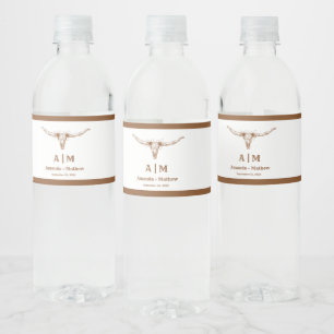 Étiquette Pour Bouteilles D'eau Élégant Boho Western Cowboy Mariage