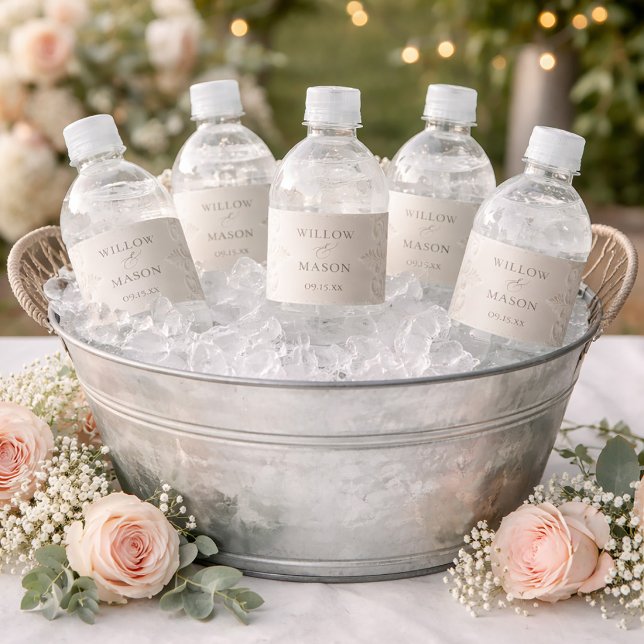Étiquette Pour Bouteilles D'eau Elegant Classic Ivory Baroque Wedding (Elegant Classic Ivory Baroque Wedding Water Bottle Label)