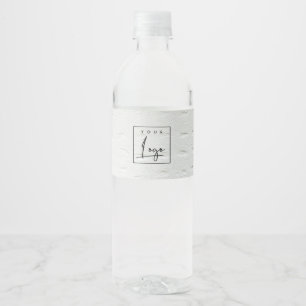 Étiquette Pour Bouteilles D'eau Elégant Classy Simple Ivory Blanc Cuir Texture