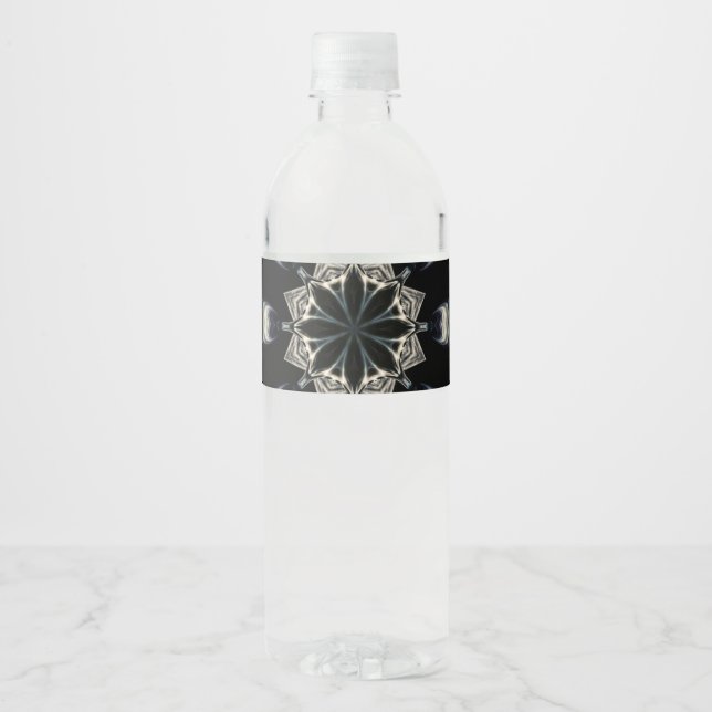 Étiquette Pour Bouteilles D'eau Elégant Mandala (Devant)