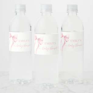 Étiquette Pour Bouteilles D'eau Élégant Nœud Papillon Coquette Fille Baby Shower