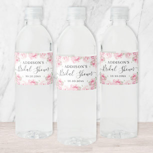 Étiquette Pour Bouteilles D'eau Elégante Fête des mariées Rose aquarelle