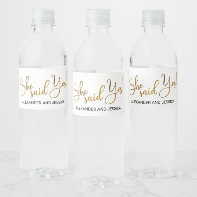 Étiquette Pour Bouteilles D'eau Elle a dit oui (Bouteilles)