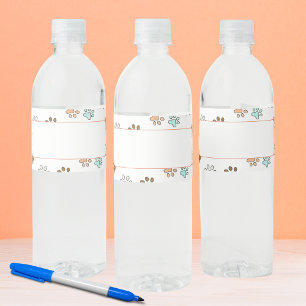 Étiquette Pour Bouteilles D'eau Empreintes de pattes Écrivez votre nom