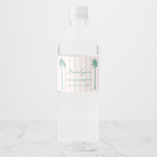 Étiquette Pour Bouteilles D'eau Enterrement de vie de jeune fille chic rose et ver