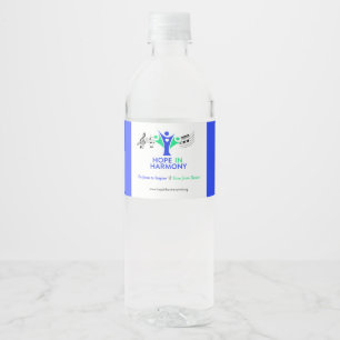 Étiquette Pour Bouteilles D'eau Espoir dans Harmony Étiquette bouteille d'eau