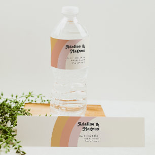 Étiquette Pour Bouteilles D'eau Étiquette à bouteille d'eau Rainbow des années 70