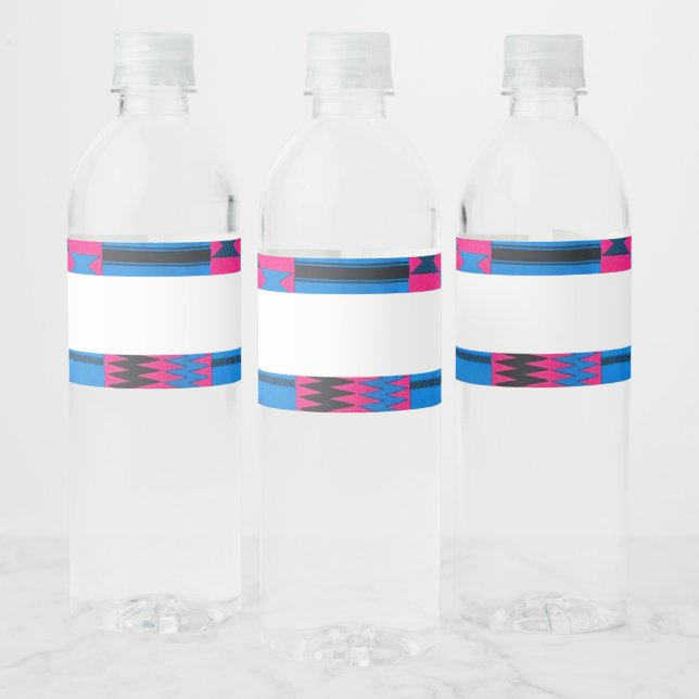 Étiquette Pour Bouteilles D'eau Étiquette de bouteille d'eau à impression africain (Bouteilles)