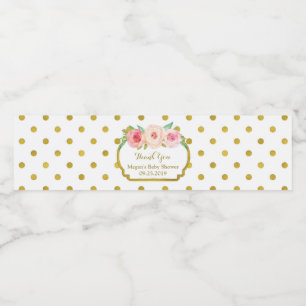 Étiquette Pour Bouteilles D'eau Étiquette de bouteille d'eau Baby shower de points