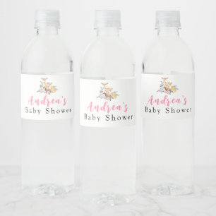 Étiquette Pour Bouteilles D'eau Étiquette de bouteille d'eau Baby shower rose bois