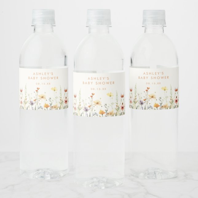 Étiquette Pour Bouteilles D'eau Étiquette de bouteille d'eau de Baby shower rustiq (Bouteilles)