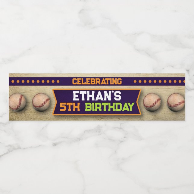 Étiquette Pour Bouteilles D'eau Étiquette de bouteille d'eau de base-ball (Étiquettes simples)