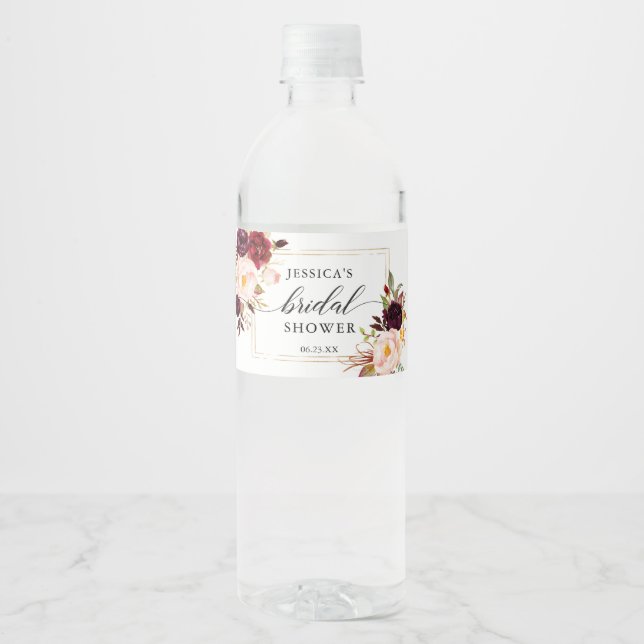 Étiquette Pour Bouteilles D'eau Étiquette de bouteille d'eau de Bourgogne Marsala (Devant)