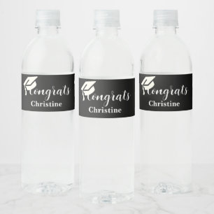 Étiquette Pour Bouteilles D'eau Étiquette de bouteille d'eau de graduation noire e
