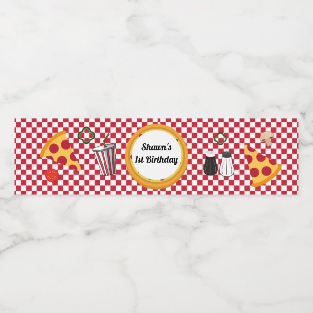 Étiquette Pour Bouteilles D'eau Étiquette de bouteille d'eau de la fête de la pizz (Étiquettes simples)