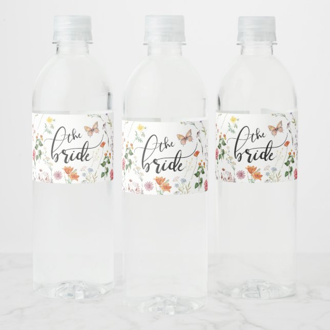 Étiquette Pour Bouteilles D'eau Étiquette de bouteille d'eau de mariage Fleur sauv (Bouteilles)