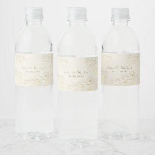 Étiquette Pour Bouteilles D'eau Étiquette de bouteille d'eau de mariage florale do