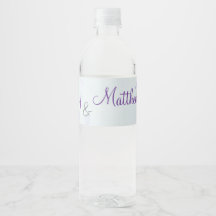Étiquette de bouteille d'eau de mariage lavande fl