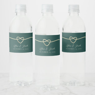 Étiquette Pour Bouteilles D'eau Étiquette de bouteille d'eau de mariage vert émera