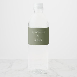 Étiquette Pour Bouteilles D'eau Étiquette de bouteille d'eau de mariage vert sauge