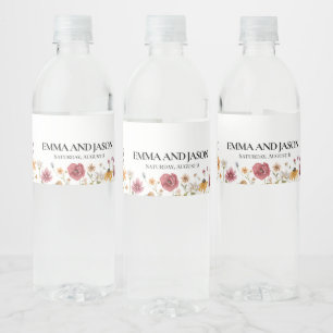 Étiquette Pour Bouteilles D'eau Étiquette de bouteille d'eau fleur sauvage