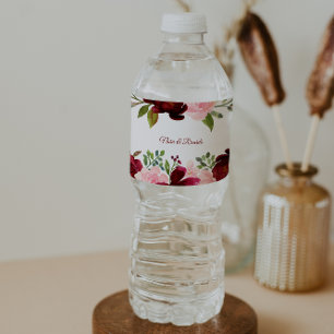 Étiquette Pour Bouteilles D'eau Étiquette de bouteille d'eau florale de printemps