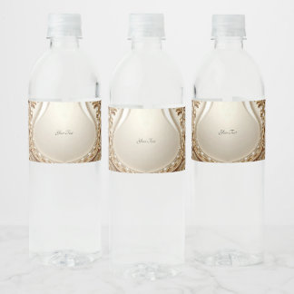 Étiquette Pour Bouteilles D'eau Étiquette de bouteille d'eau florale ornée élégant
