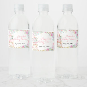 Étiquette Pour Bouteilles D'eau Étiquette de bouteille d'eau florale pastel pour B