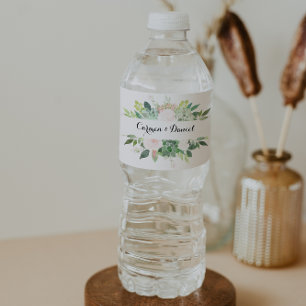 Étiquette Pour Bouteilles D'eau Étiquette de bouteille d'eau florale tropicale mod
