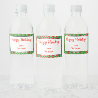 Étiquette Pour Bouteilles D'eau Étiquette de bouteille d'eau Holly Christmas