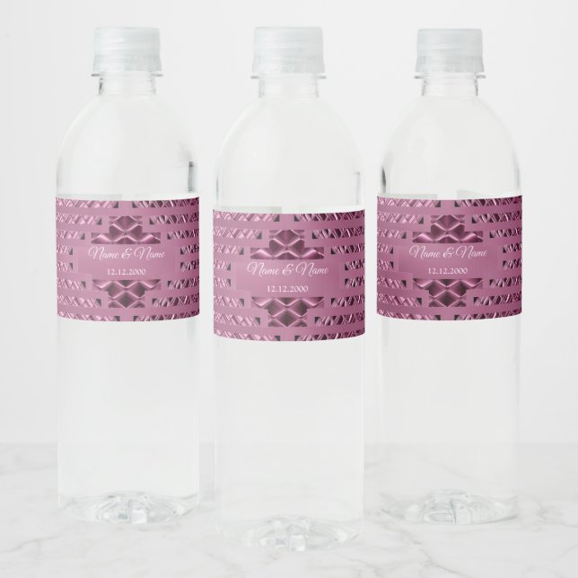 Étiquette Pour Bouteilles D'eau Étiquette de bouteille d'eau magenta décorative (Bouteilles)