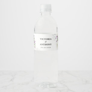 Étiquette Pour Bouteilles D'eau Étiquette de bouteille d'eau Mariage de lavande ve