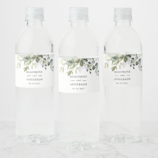 Étiquette Pour Bouteilles D'eau Étiquette de bouteille d'eau Mariage Eucalyptus