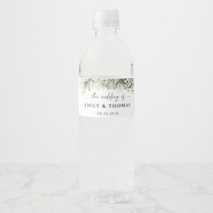 Étiquette Pour Bouteilles D'eau Étiquette de bouteille d'eau Mariage Eucalyptus Fl