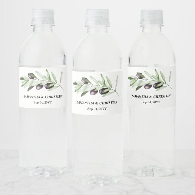Étiquette Pour Bouteilles D'eau Étiquette de bouteille d'eau Olive Branch (Bouteilles)