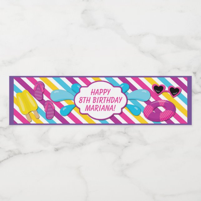 Étiquette Pour Bouteilles D'eau Étiquette de bouteille d'eau pour une fille (Étiquettes simples)