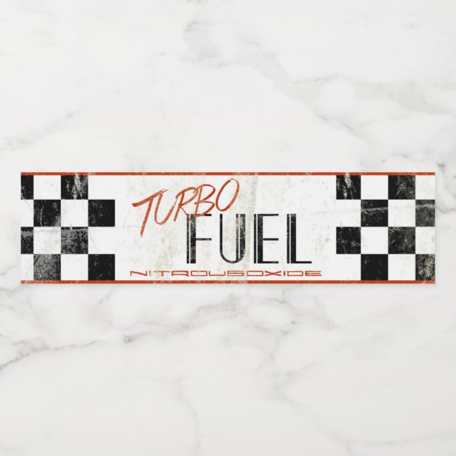 Étiquette Pour Bouteilles D'eau Étiquette de bouteille d'eau Racecar Party (Étiquettes simples)