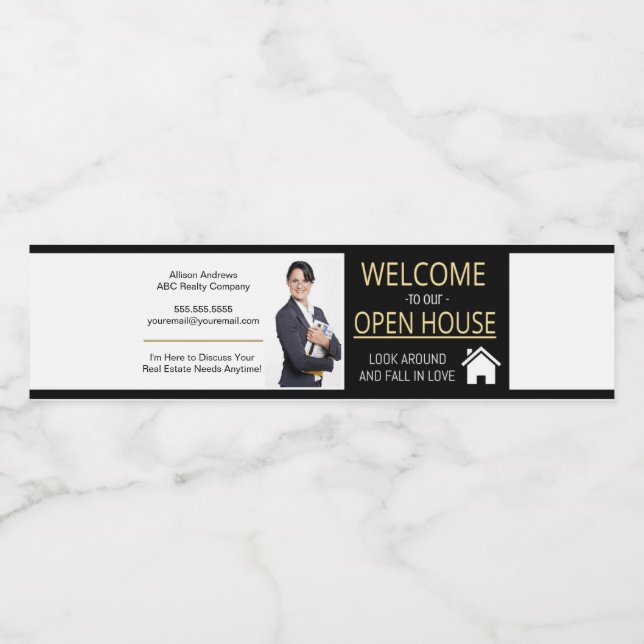 Étiquette Pour Bouteilles D'eau Étiquette de bouteille d'eau Realtor (Étiquettes simples)